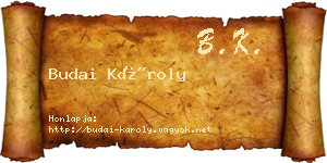 Budai Károly névjegykártya